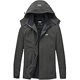 Diamond Candy Men's Hooded Waterproof Jacket Lightweight Rain Jacket Outdoor Casual Sportswear