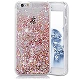 iPhone 7 Case, SUPVIN Liquid Case for iPhone 7, Fashion Creative Design Flowing Liquid Floating Luxury Bling Glitter Sparkle Diamond Hard Case for iPhone 7 2016 Release (Pink)