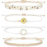 choice of all Friendship Bracelets for Women Sunflower Surfer Wave Blue Bracelet Adjustable String Anklet Beaded Stack Trendy Summer Jewelry for Women Birthday Gifts for Her Teen