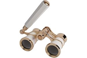 Marsrut Ultra HD 3X25 Opera Theatre Binocular Glasses with Handle - White Color Telescope to View Theater, Horse Racing & Con