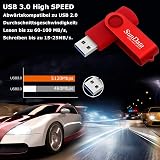 SunData 64GB USB 3.0 Flash Drive 3 Pack Metal Swivel Thumb Drive Black Blue Red view 2