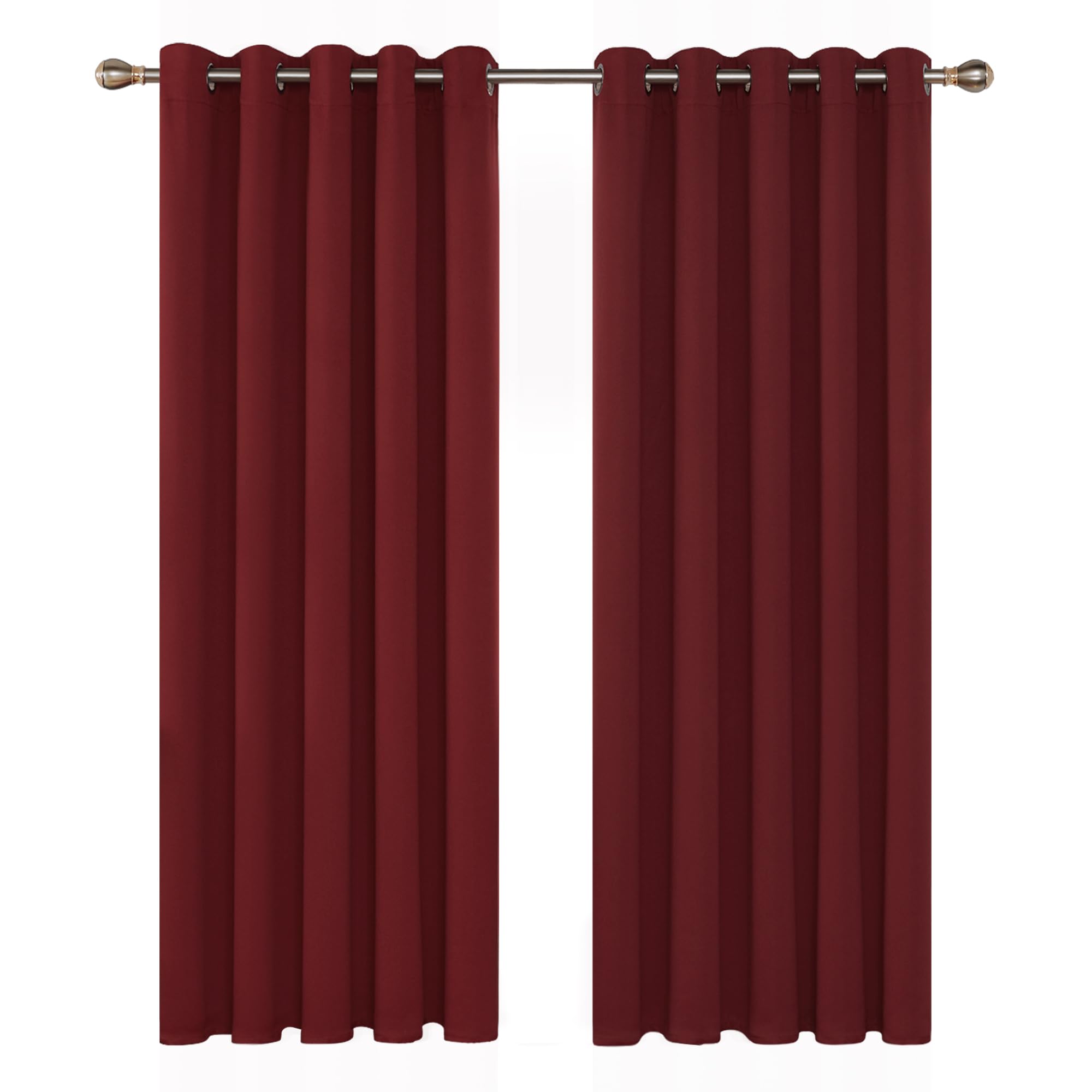 Deconovo Window Treatment Thermal Insulated Eyelet Blackout Curtains Blind for Girls 66 x 72 Inch Drop 2 Panels Red