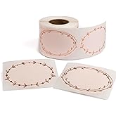 MONEST Waterproof & Oil Resistant Jar & Lid Stickers - Pantry/Canning, Spice & Bottle Labels (Rose Gold Flower 2x3)