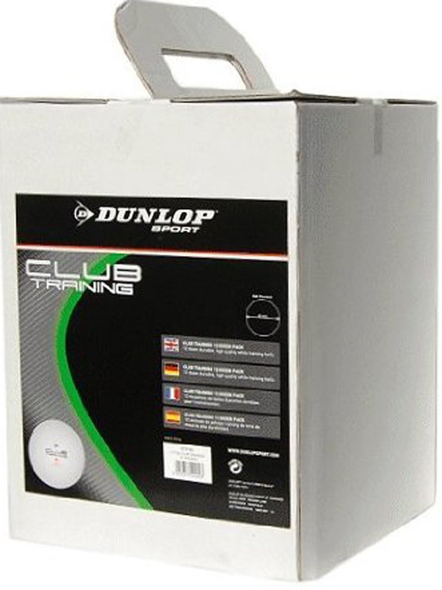 Dunlop Sports Club Training Table Tennis Balls White 12-dozen Box