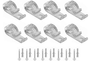 Jinyuanchao 8 Pieces Curtain Clear P Clips Hook,Plastic Roller Blind Clips Chain Cord P Clip Hooks for Vertical Roman Roller 