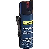 PetSafe SprayShield Animal Deterrent Spray with Clip, 2.1 oz | Citronella Burst Deters Aggressive Animals Without Harm, 10-ft Spray Stream for up to 12 Seconds