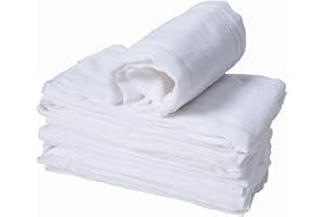HIBABY Cotton Burp Cloths, Prefold Cloth Diaper (2+3+2 with Padding)