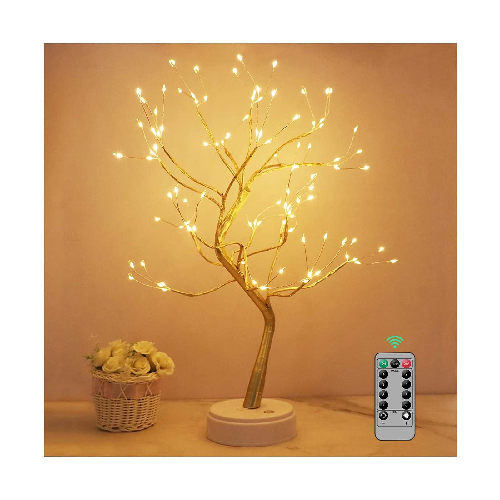 LED Bonsai Tree Light, 108 LED Twig Tree Lights USB & Battery Touch Switch Operated Night Light Table Lamp DIY Adjustable Tree Lamp for Christmas Easter Party Home Decoration (36 led)