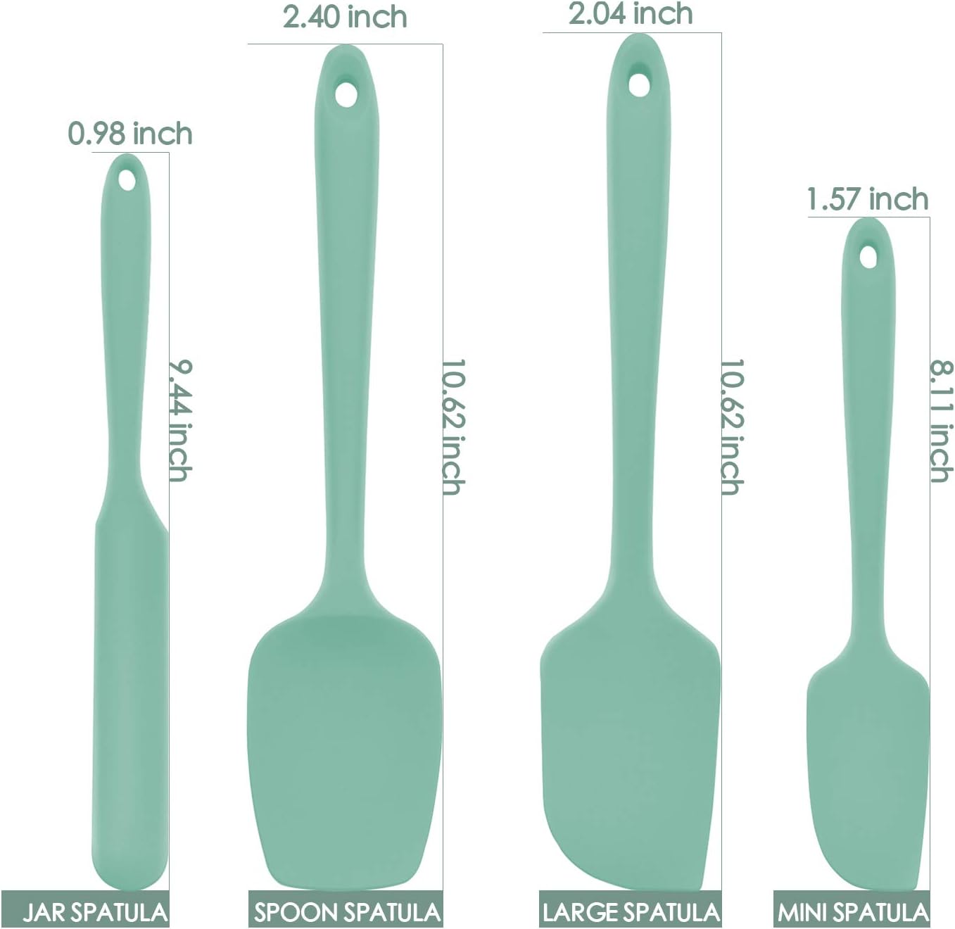 U-Taste Silicone Spatula Set of 4: 315 ℃ Heat-Resistant Flexible Food Grade Bowl Scraper - Image 3