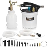 FOUR UNCLES 2L Pneumatic Brake Bleeder Vacuum Pump Kit with 18 PCS Adapters | Brake Fluid Bleeder Kit with 2 Bleed Hoses &amp; 1L Bottle, One-Person Brake Bleeding, Built-in Silencer