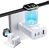 OGRANEE 4 in 1 Charger 40W for iPhone iWatch and Airpods Fast Charging, Portable Travel Multi Chargers for Apple Devices, Dual Usb Wall Charger Block, Phone And Watch Charger Station for iPhone, White