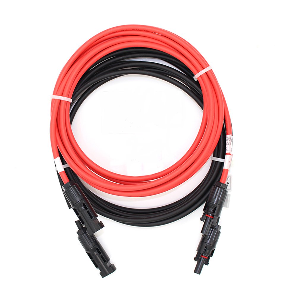 NUZAMAS Pair of 5m 4.0mm Single Core Extension Cables with connectors