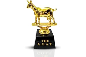 Vaulted Skulls & Co Goat Trophy | Greatest of All Time Trophy (G.O.A.T) | G.O.A.T Trophy | Sports Team Trophies | Funny Office Trophy | Gold/Black