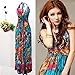 Leward Women Flaming Empire Waist Summer Boho Halter V-Neck Long Beach Dresses Blue