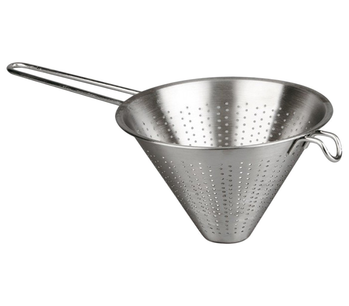 MGE - Chinese Kitchen Strainer Stainless Steel 20 cm - Colander and Sieve for Pasta, Vegetables, Fruit, Rice and Broths - Professional Durable Strainer Dishwasher Safe