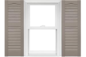 Mid America Open Louver Vinyl Shutters (1 Pair) - 14.5 x 25 008 Clay