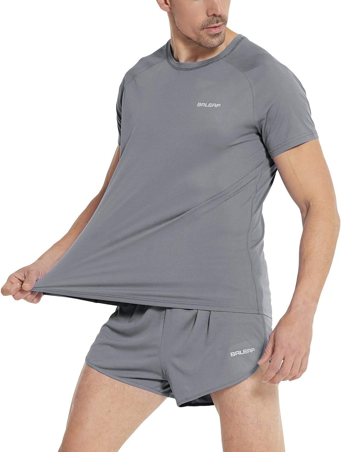 BALEAF Men's Quick Dry Short Sleeve T-Shirt Sun Protection Running Workout Shirts: Clothing