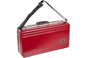 Crossrock Bb Trumpet Case | ABS Molded Hardshell with Security Lock, Metal Feet, and Detachable Strap-Red (CRA862TRRD)