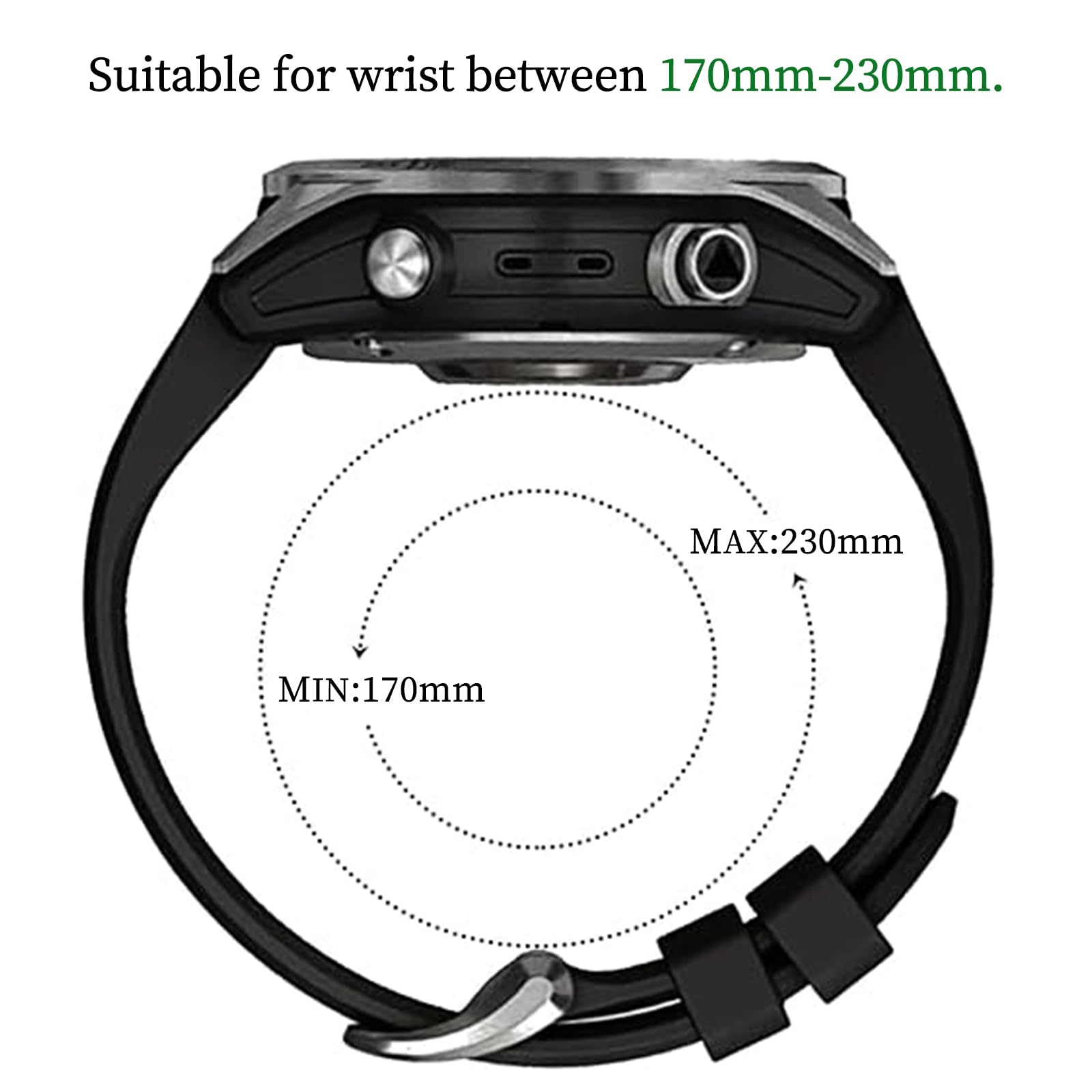 EZMVZKU 22mm Quickfit Sport Band for Garmin Fenix 8 47mm/Fenix 7/7 Pro/6/6 Pro/5 Plus,Silicone Watchband Strap for Forerunner 965 955/Approach S62/S70/tactix 8 47mm/Descent G2/MARQ Adventurer (Gen 2)