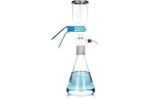 QWORK 1000ml Glass Vacuum Suction Filter, Lab Vacuum Filtration Distillation Apparatus for Filtering in Lab with 300mL Gradua