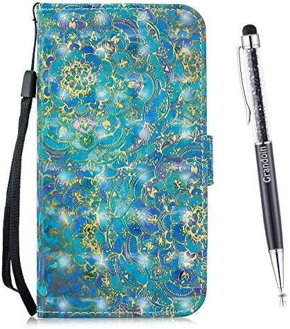 Grandoin Case for Huawei Honor 8 Lite / GR3 2017, 3D Premium PU Leather Unique Design Magnetic Flip Cover with Card Slots Holders [Soft Silicone Inner] Bookstyle Wallet Case (Flower)