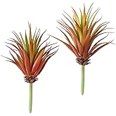 2PCS Artificial Succulents Plants Faux Succulents Unpotted Realistic Artificial Faux Succulent Yucca Vera Greenhouse small artificial succulents for DIY Home Garden Decoration Office(Autumn Green)
