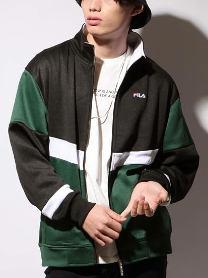 Amazon フィラ Fila ジャージ上 メンズ 切替 トラックジャケット Fh7421 グリーン M コート ジャケット 通販