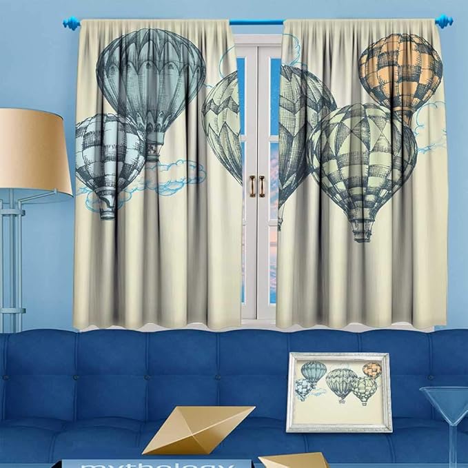 PRUNUS Blackout Curtain Hot air Balloons in The Sky Thermal Insulating