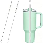 2 Pack Straw Cleaner Brush for Stanley, Reusable Extra Long Straw Cleaning Brush forStanley Mug 40, 30, 20 oz, Cleaning Brush for All Plastic, Glass, Stainless and Silicone Straws
