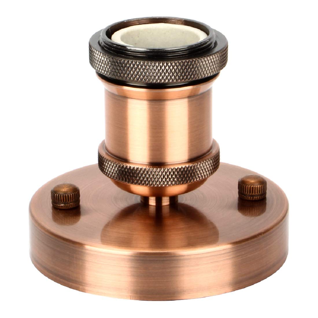 Edison Lamp Bulb Holder E27, Lalafancy Vintage Industrial Solid Retro Light Socket Pendant Ceramics Light Adaptor (Rose Gold, 1 Pack)