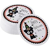 BinaryABC Halloween Party Favor Gift Tags Baking Biscuit Candy Treats Bags Boxes Paper Tags Labels(48-50pcs)