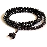 VIVIDOORA 108 Mala Bead Bracelets, Buddha Sandalwood Bracelet, Handmade Prayer Meditation Strand Elastic Necklaces, Comfortable for Daily Wear Yoga Gift for Men Women