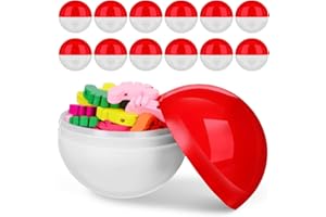 HEALIFTY 25pcs Capsule Vending Machine 2. 7 Inch Round Empty Red White Capsules for Easter Stuffers Christmas Party Favors