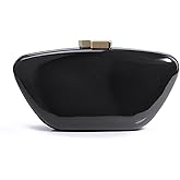 HOXIS Glossy Patent Leather Evening Clutch Bag with Detachable Chain Women's Purse for Wedding Party Prom