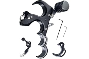 xxiaojun Compound Bow Aid Releaser with Wrist Straps and Adjustment Tool,Archery Release Aids with 3&4 Thumb Release Adjustable,Aluminum Alloy Aids.for Left and Right Handers.