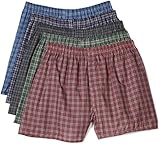 Fruit of the Loom Men's 5Pack Plaid Boxer Shorts Boxers Underwear 4XL