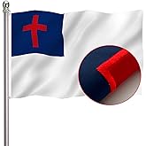 Embroidered Christian Jesus Cross Flag 3x5 Outdoor-Christian Flags Vivid Color Heavy Duty Polyester Flags with 2 Brass Grommets