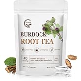 Burdock Root Tea Bags - Digestion & Improving Liver Support, Premium Burdock Root, with Antioxidants, Minerals & Vitamin C, Caffeine Free, 40 Tea Bags
