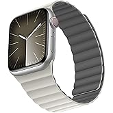 Bisikor Compatible with Apple Watch Band 49 46 45 44 42 41 40 38mm, Double Sided Wearable Silicone Magnetic Strap for iWatch Ultra SE Series 11 10 9 8 7 6 5 4 3 2 1 (38/40/41/42, Beige/Gray)