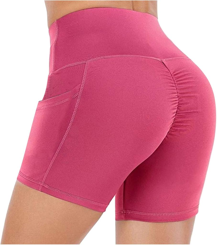 Women Yoga Shorts Ruched Butt Sport Gym Scrunch Ruched Running Workout Fitness Active Butt