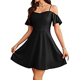 Meetjen Women's Cocktail Party Prom Dress for Teens, Off Shoulder Homecoming Wedding Guest Semi Formal Short Dresses
