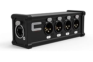 COLUBER CABLE 4 Channel 3-Pin XLR Male Adapter to Single Ethercon Cable -Compact Cat6 Multi Network Snake Receiver- for Live Stage, Home Studio Recording- XLR, AES, DMX Channels Over RJ45 Cat5/Cat6 Ethernet Cable