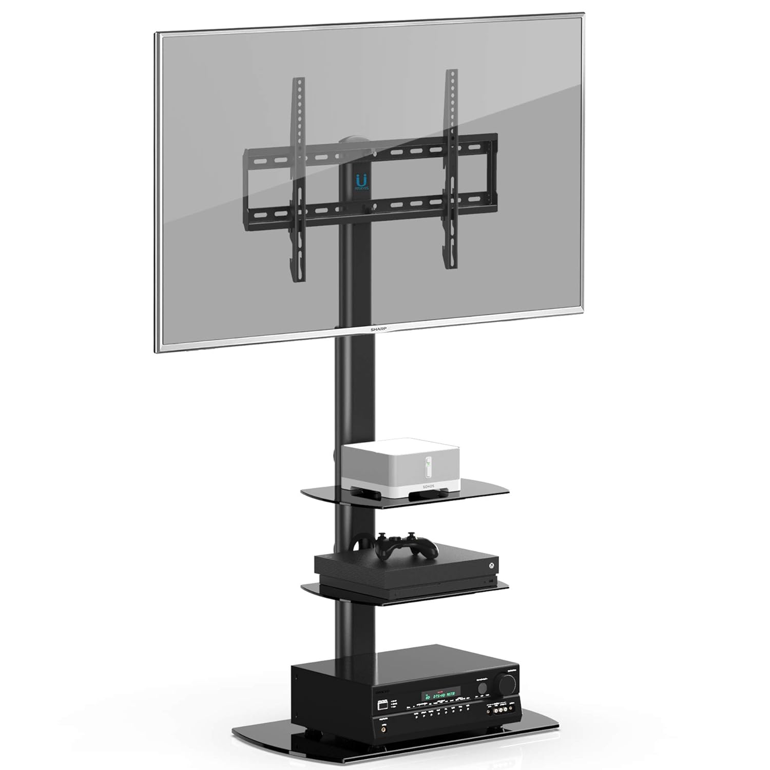 FITUEYES Soporte Giratorio De TV De 32 A 65 Pulgadas Con 3 Estantes