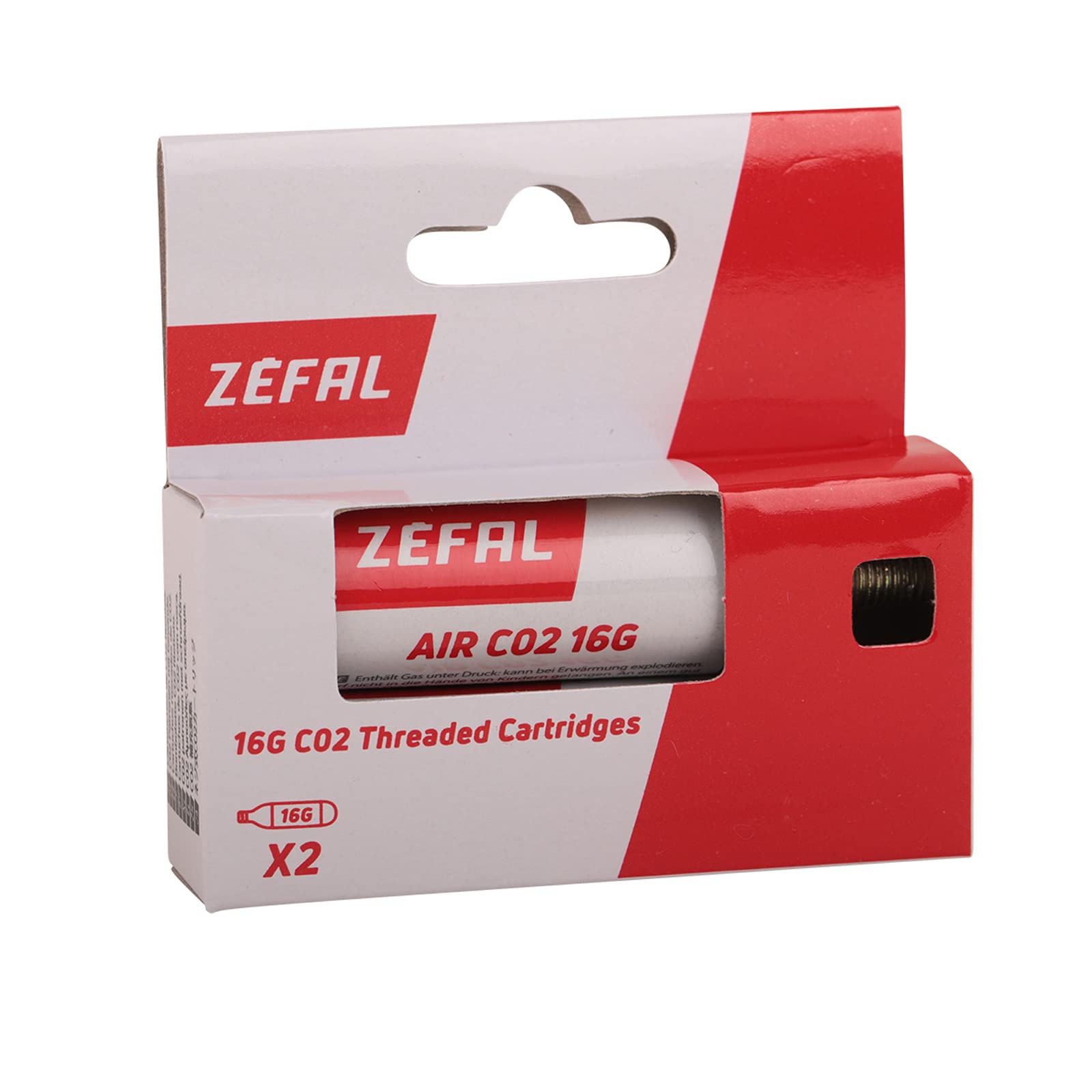 Zefal Threaded CO2 Cartridge, 16 g - Pack of 2