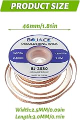 BOJACK Desoldering Braided Wire 2.5MM 3M Pure Copper No-Clean Solder Wick (3pcs) view 2