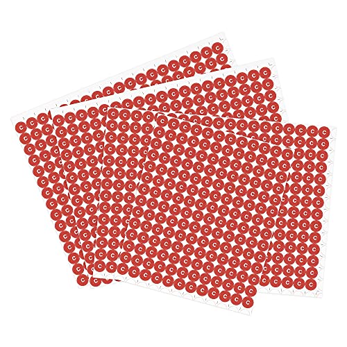 uxcell Round Letter Stickers, 13mm Dia Letter C Self Adhesive PVC Label Waterpr…