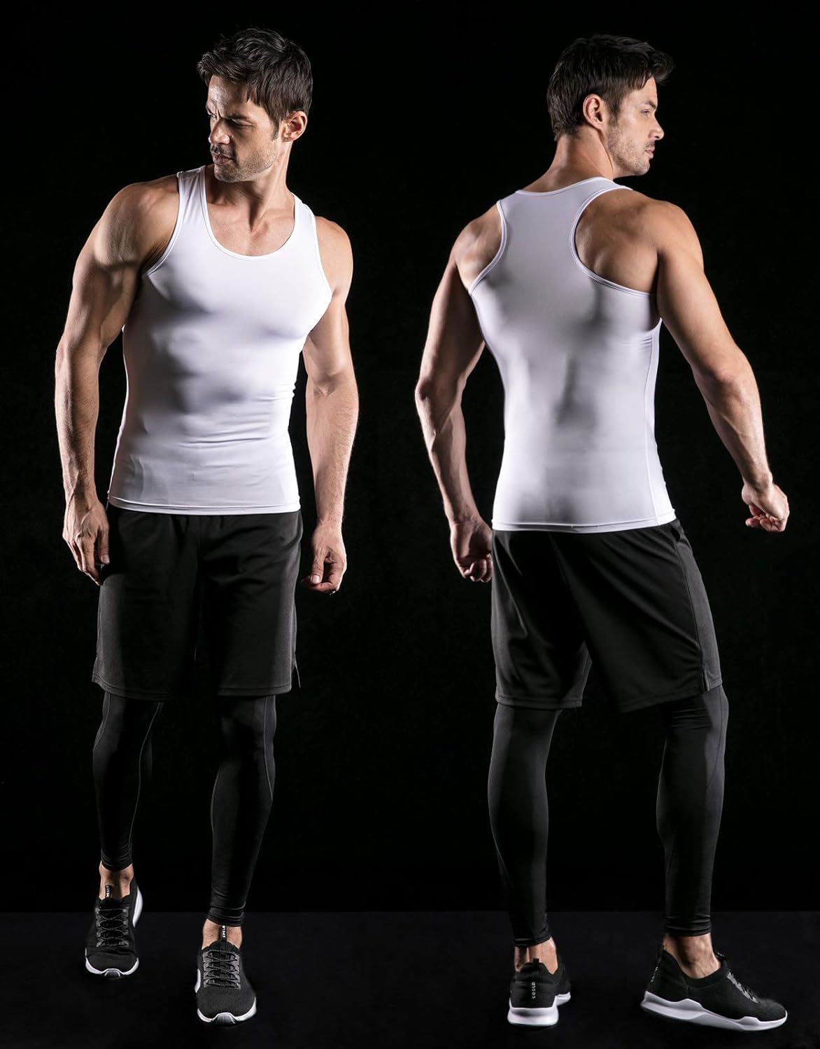 ATHLIO 3 Pack Men's Cool Dry Compression Sleeveless Tank Top, Sports Running Basketball Workout Base Layer: Clothing
