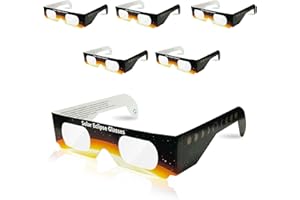 SipKoul Solar Eclipse Glasses Approved - CE and ISO Certified Safe Shades for Direct Sun Viewing (6 Pack)