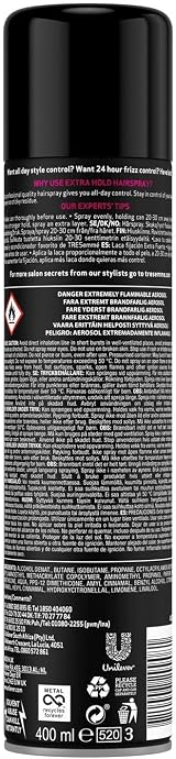 TRESemmé Extra Hold Hairspray 24h Frizz Control 400 ml Pack of 2 view 2