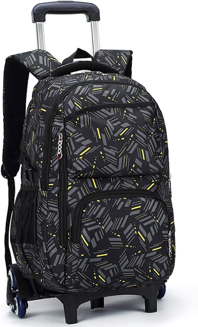 Rolling Backpack for Boys Girls teen, Waterproof Backpack with 6 Wheels